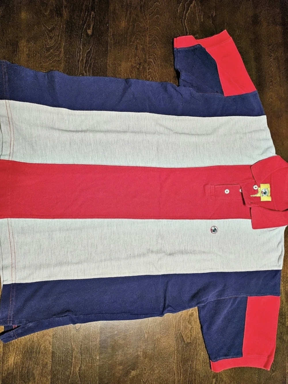 Duck Head Color Block Polo Red & Gray Size Large